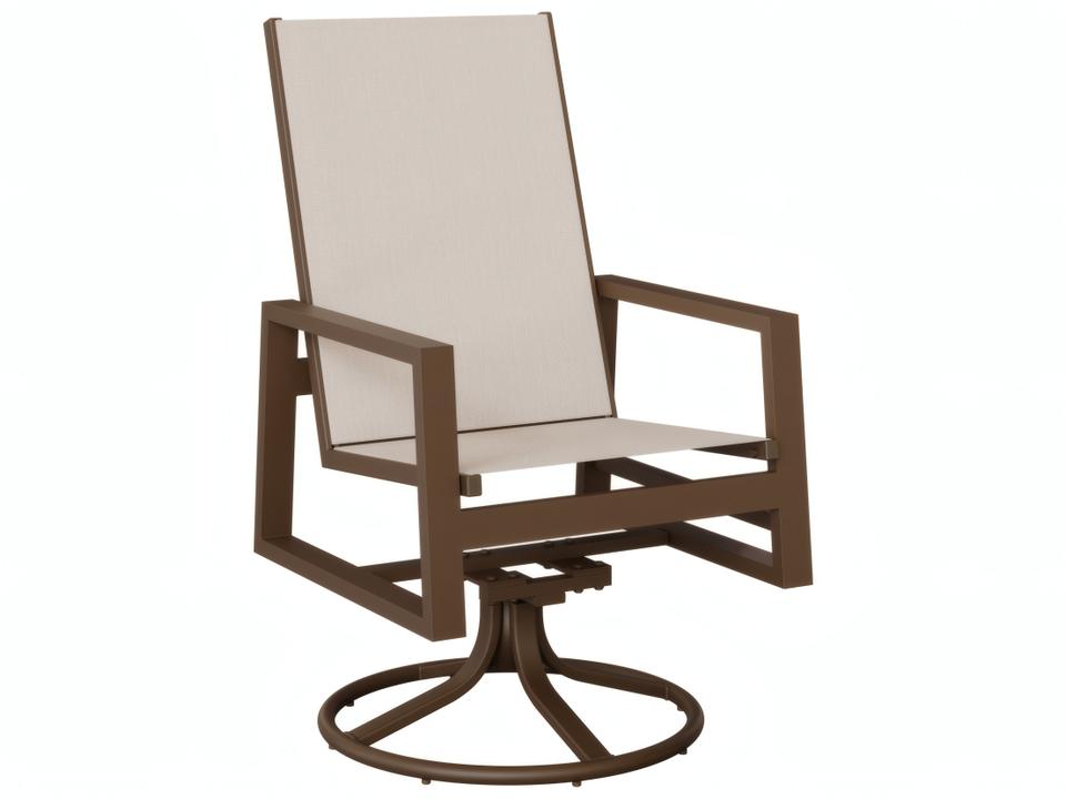 Vida High Back Sling Swivel Rocker Outdoor Dining Armchair