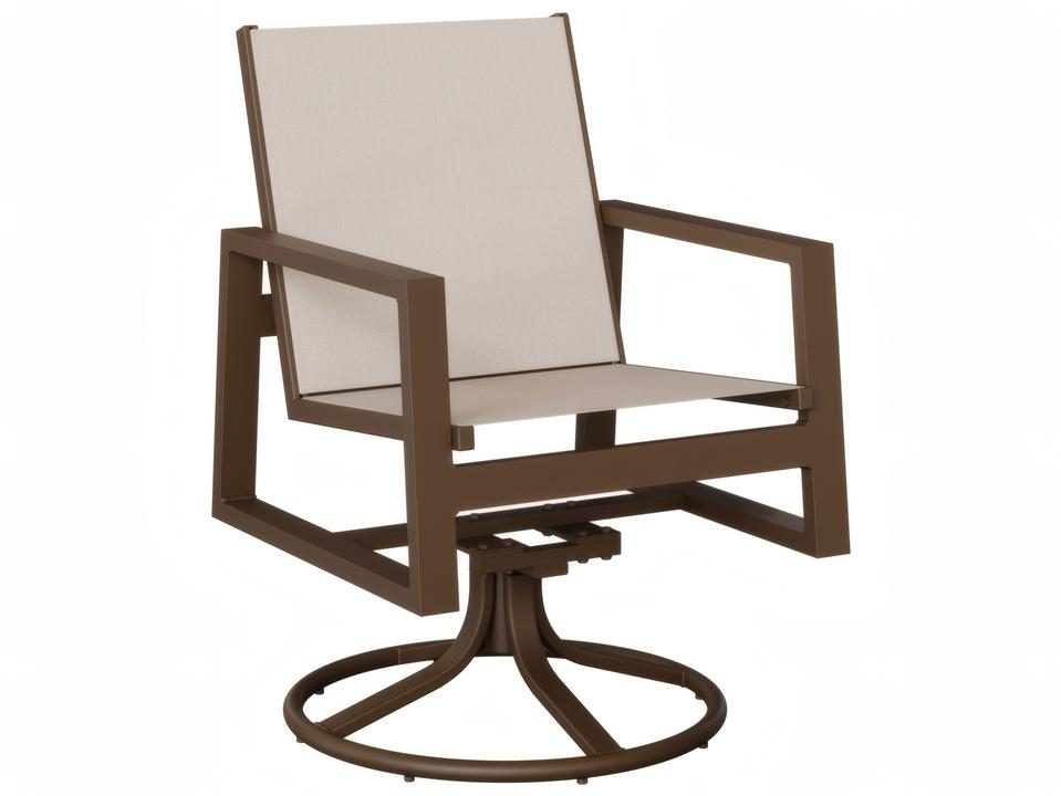 Vida Regular Sling Swivel Rocker Dining Chair in Poly Lumber