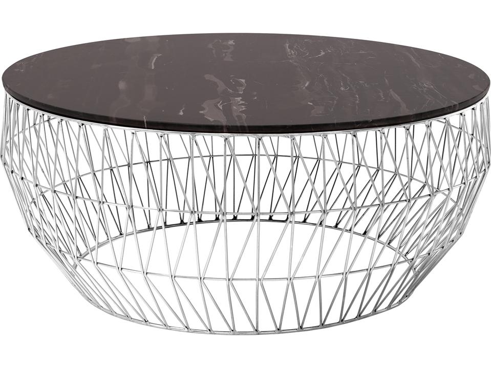 Marble Chrome Coffee Table Round