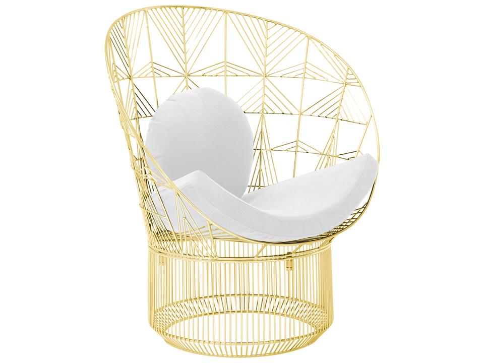 Peacock Sunbrella Chair Pad and Pillow White