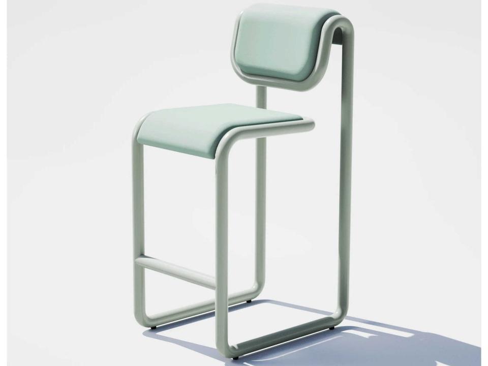 Tube Upholstered Bar Stool