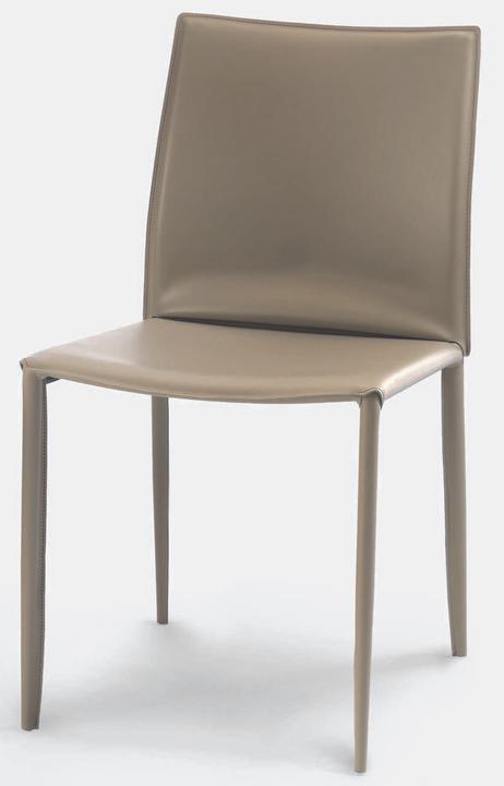 Linda Leather Beige Upholstered Side Dining Chair