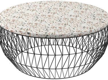 Terrazzo Round Table Top 36-Inch Diameter Patterned Stone