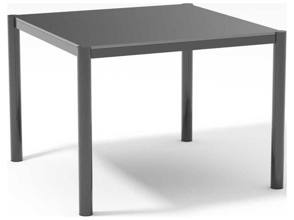 Get Together 40-Inch Square Dining Table with Tempered Glass Top in Black