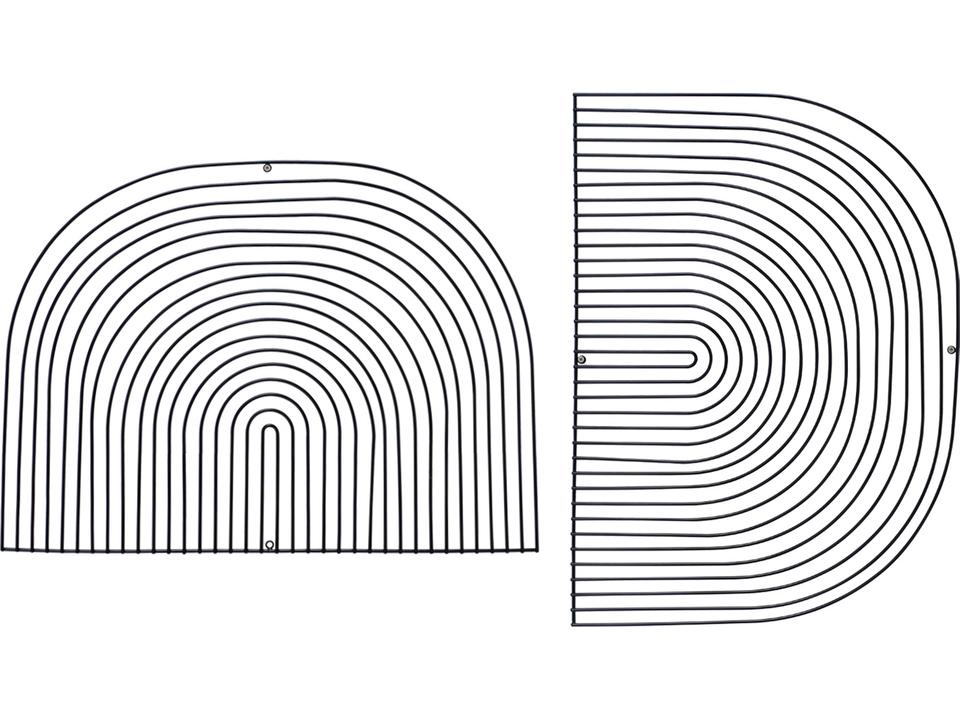 Modular Curved Art Wall Decor in Black