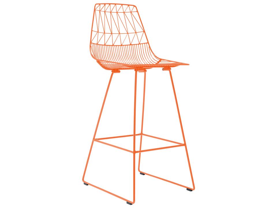 Lucy Galvanized Iron Bar Stool in Orange