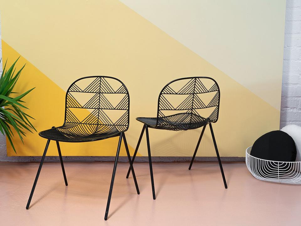 Outdoor Betty Galvanized Iron Black Dining Chair Set