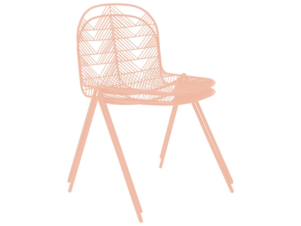 Bend Goods Betty Galvanized Iron Dining Side Chair in Peachy Pink