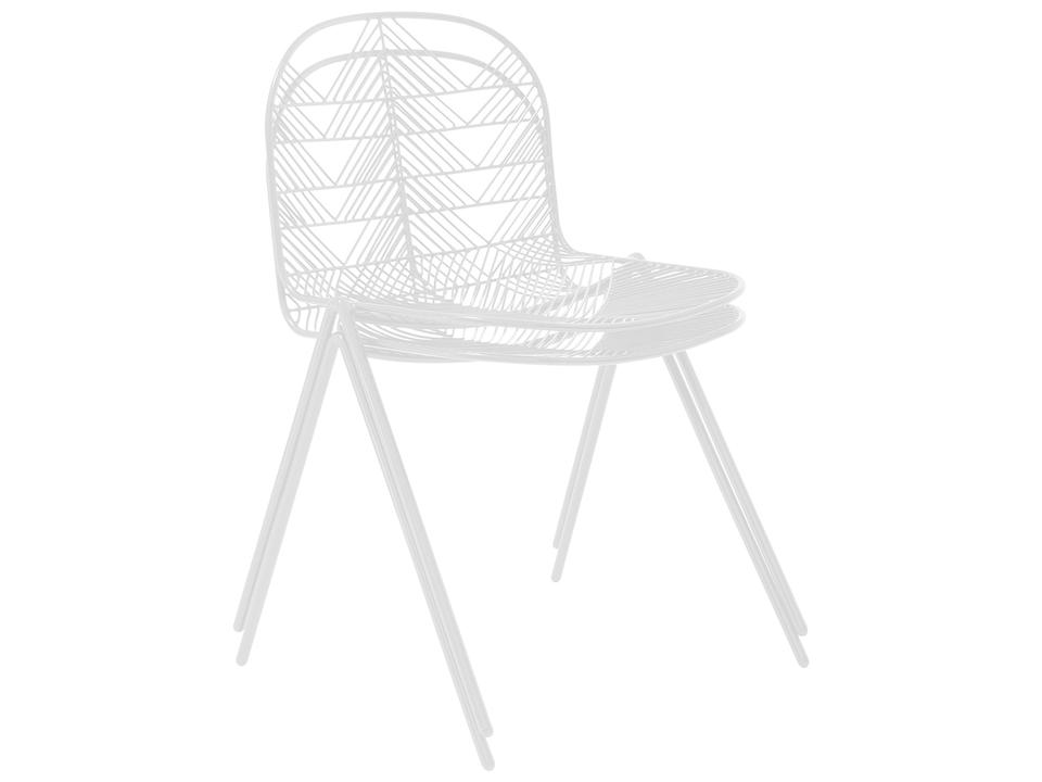 Bend Goods Betty Indoor Outdoor Dining Side Chair in White Galvanized Iron
