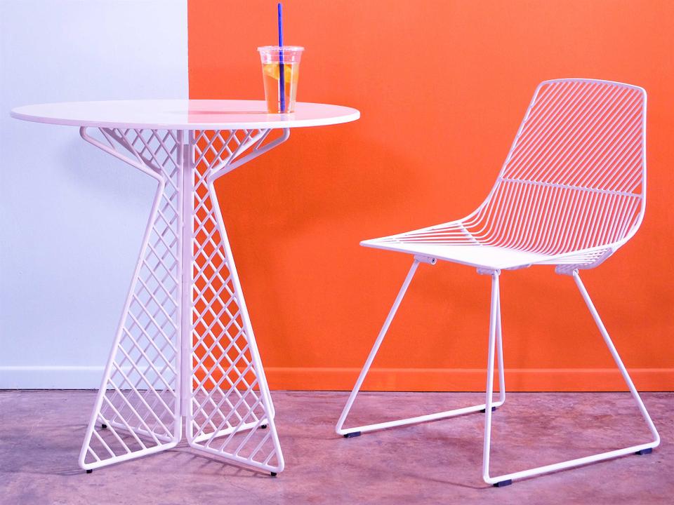 Outdoor Cafe White Patio Dining Set