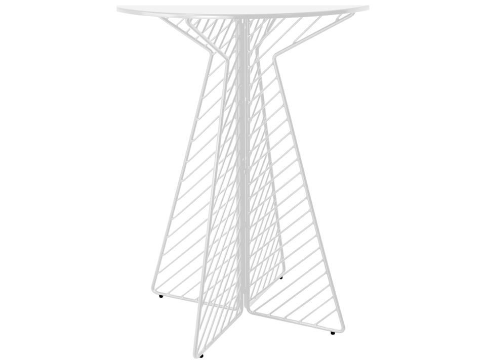 Cafe Round Bar Table White Galvanized Iron