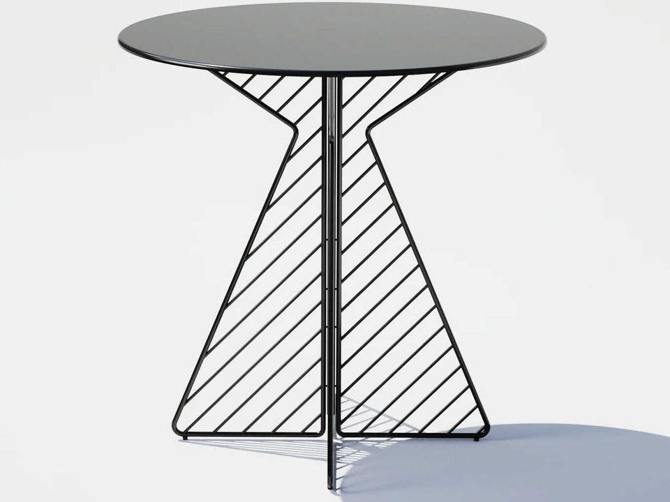 Outdoor Cafe Metal Round End Table
