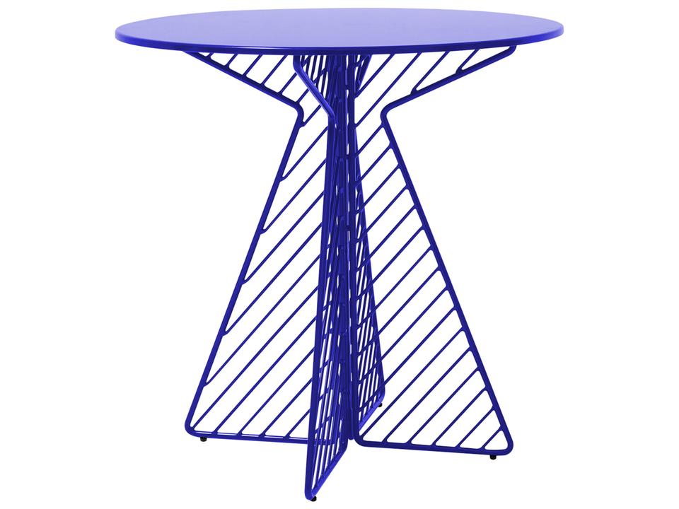 Cafe Galvanized Iron Electric Blue Round Bistro Table