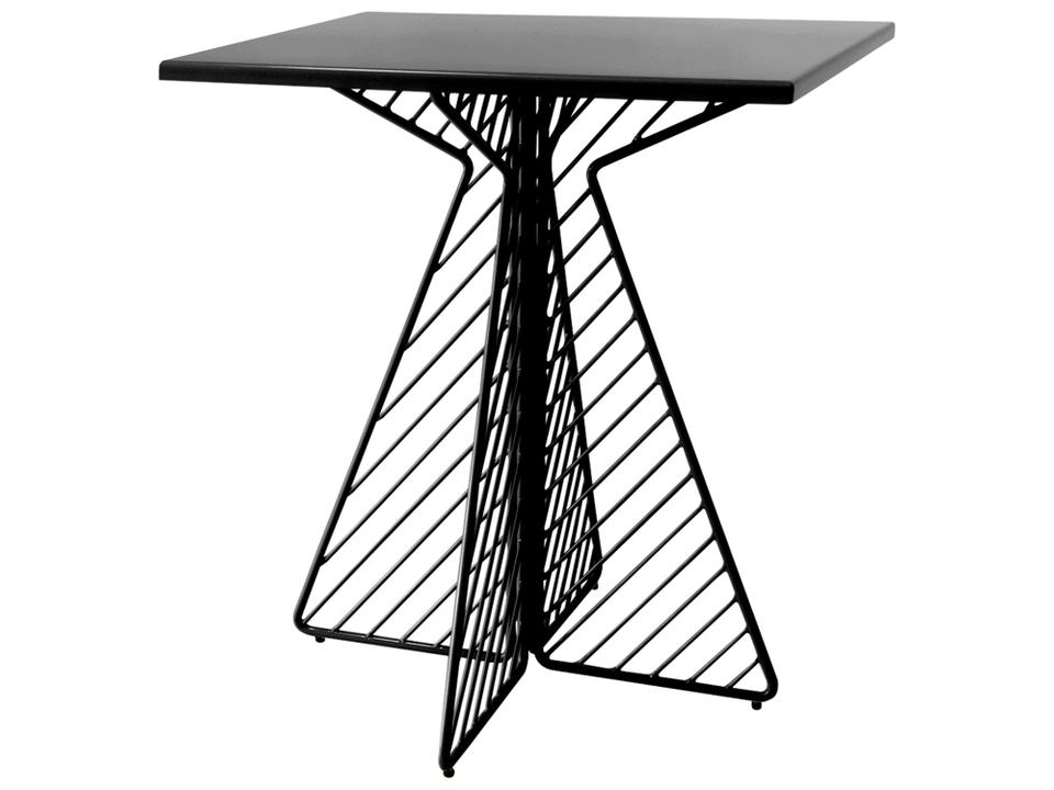 Cafe Galvanized Iron Square Dining Table in Black