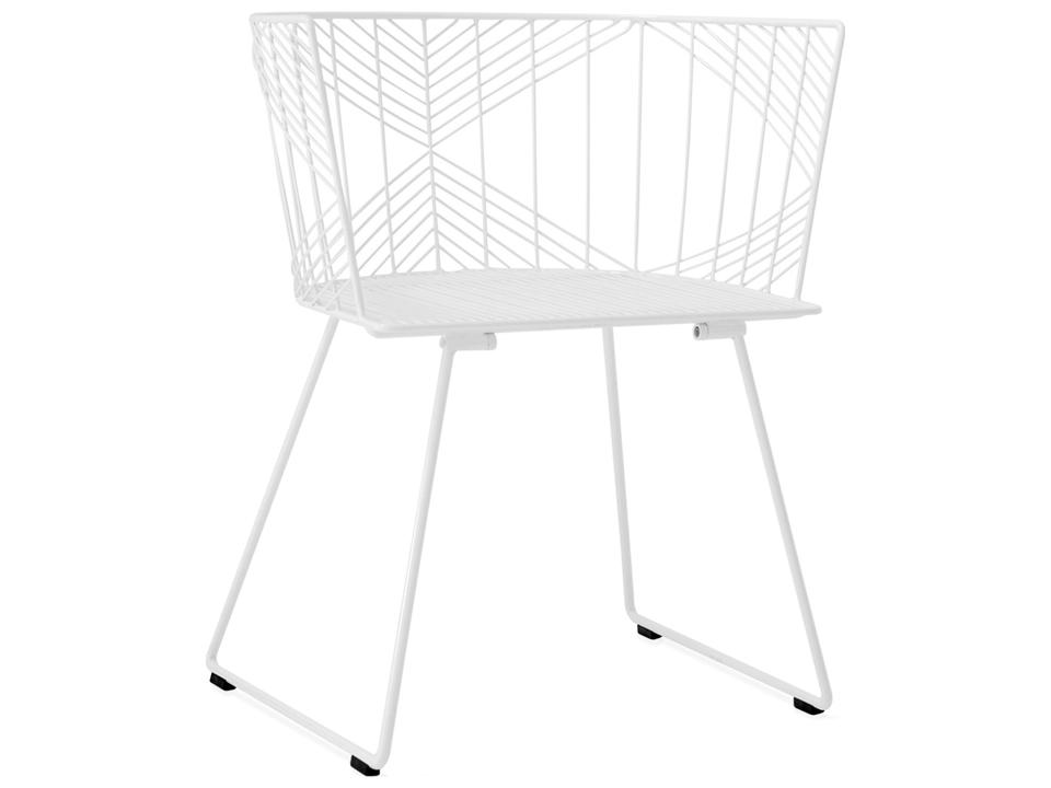 Bend Goods Captain Outdoor Dining Armchair in White Galvanized Iron