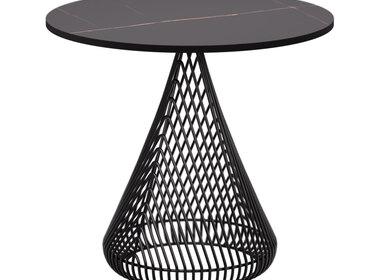 Bend Goods Cono Outdoor Side Table with Black Ceramic Stone Top