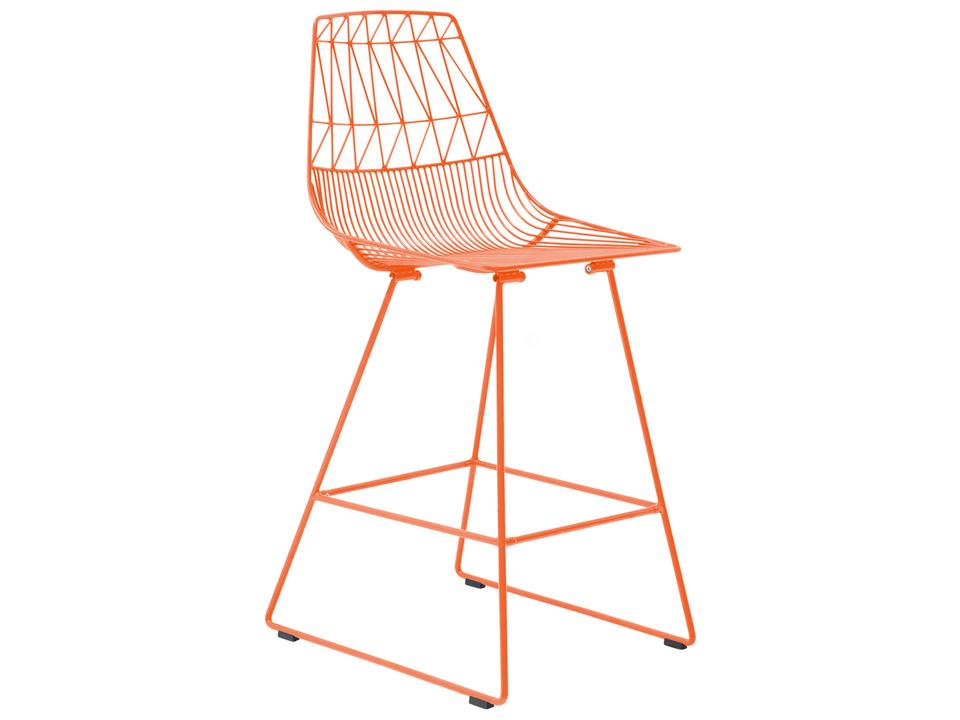 Bend Goods Lucy Non-Upholstered Counter Stool in Orange Galvanized Iron