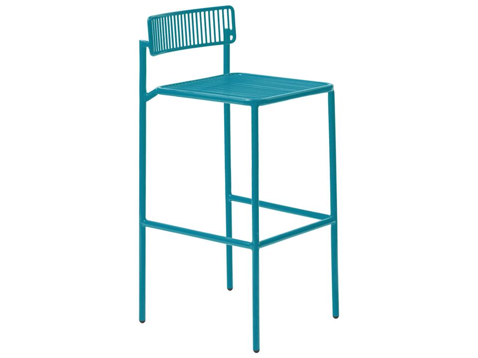 Bend Goods Rachel Galvanized Iron Outdoor Counter Stool in Peacock Blue