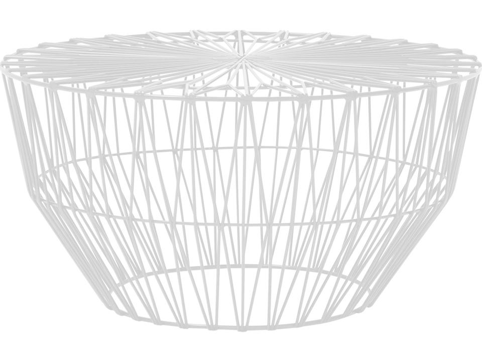Bend Goods Drum Indoor Outdoor Round Side Table in White Powder Coat