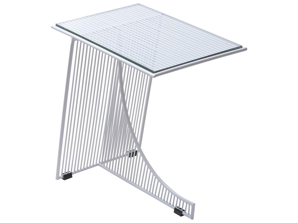 Eclipse Rectangular End Table Galvanized Iron in White
