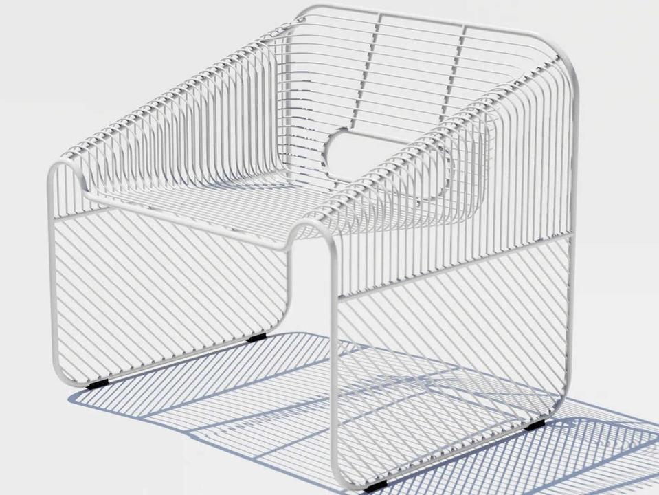 Hot Seat Lounge Chair White Galvanized Iron