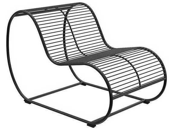 Loop Outdoor Lounge Chair in Black Powder-Coated Steel by Willy Guhl