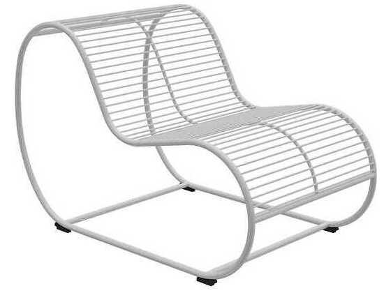 Loop Outdoor Lounge Chair in White Powder-Coated Steel