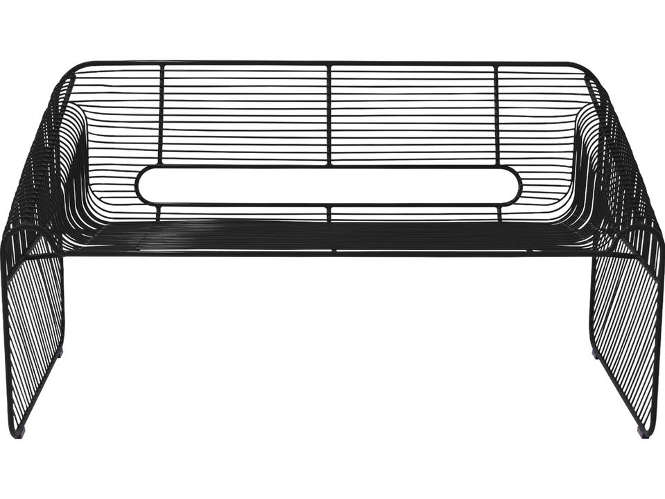 Love Seat Galvanized Iron Loveseat in Black