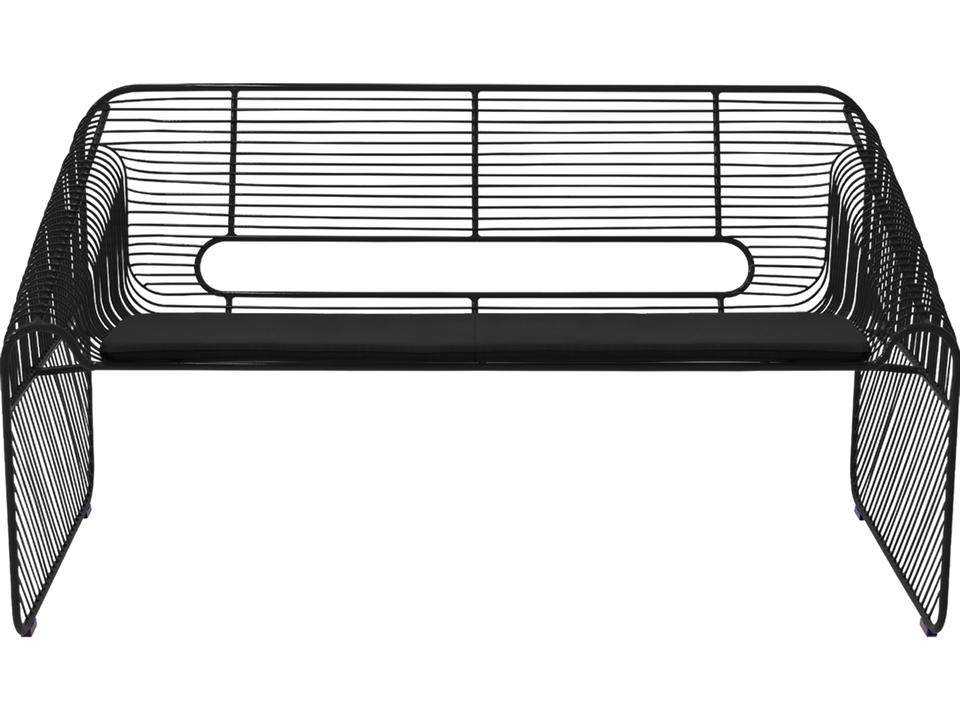 Loveseat Seat Pad in Black Sunbrella