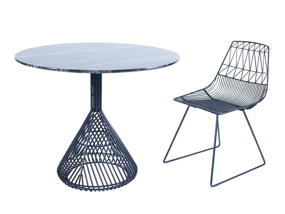 Outdoor Lucy Galvanized Iron Black Bistro Set