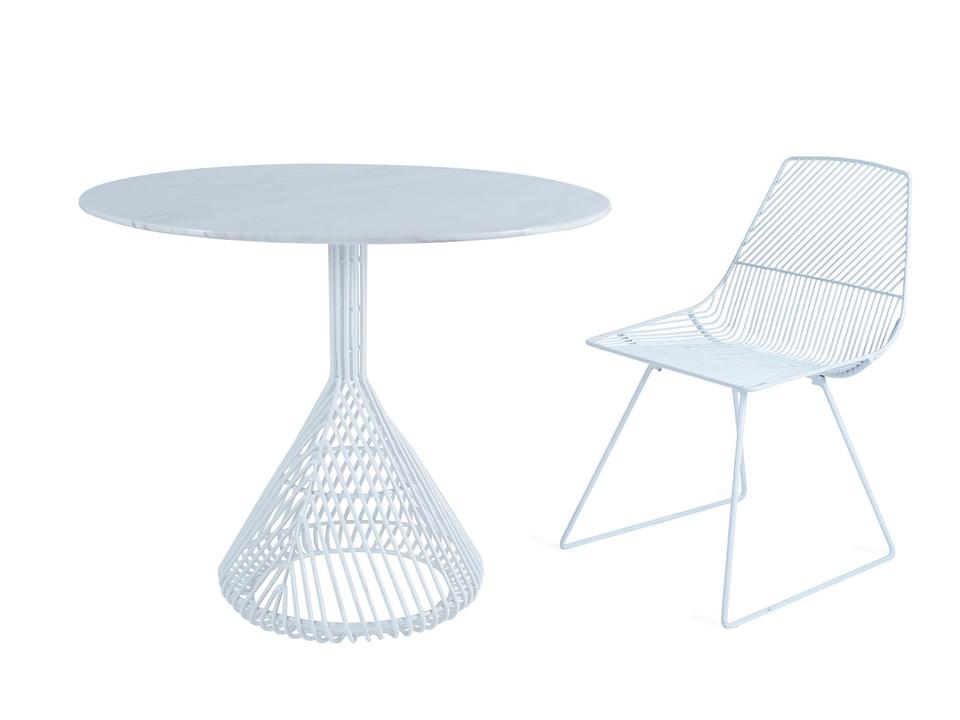 Outdoor Lucy Galvanized Iron White Bistro Set