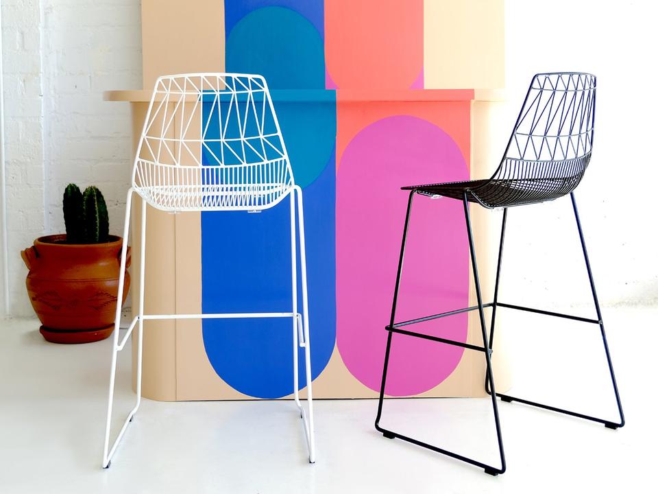 Outdoor Lucy Galvanized Iron Stackable Bar Chair Set