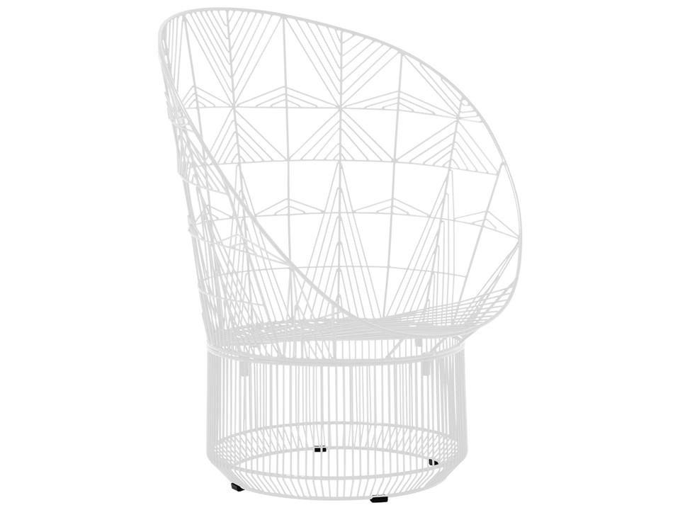 Peacock Lounge Chair Galvanized Iron White