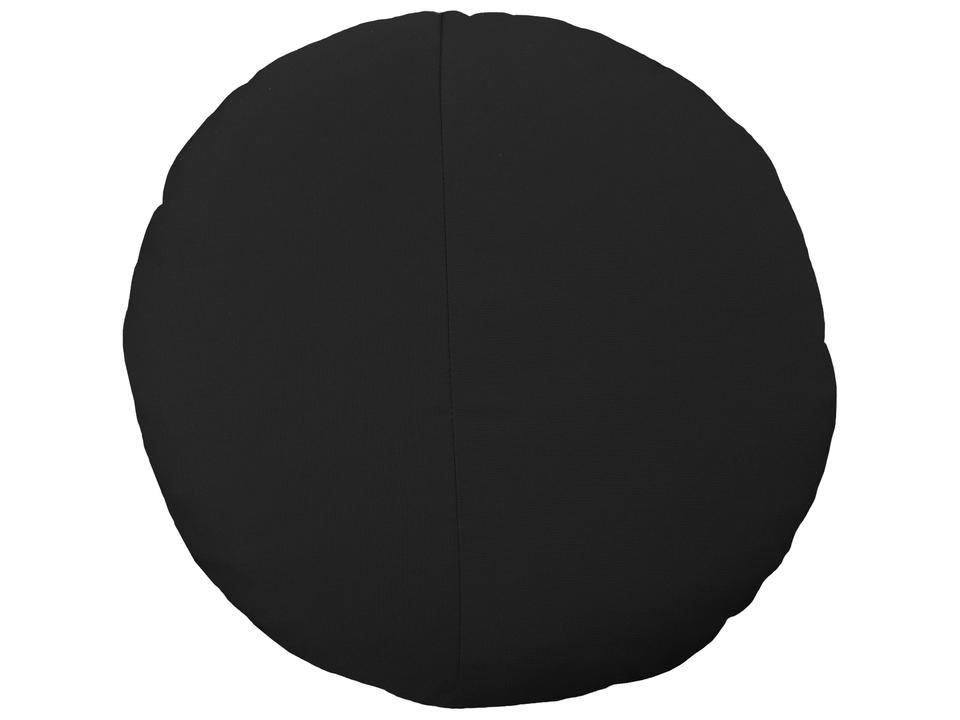 15-Inch Round Throw Pillow with Sunbrella Fabric in Black
