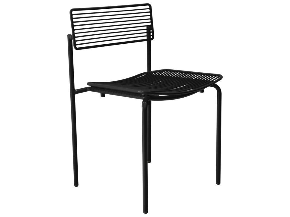 Bend Goods Rachel Powder Coated Steel Outdoor Dining Side Chair in Black