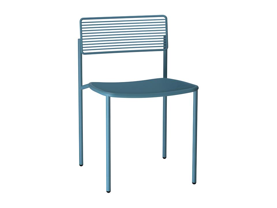 Bend Goods Rachel Powder Coated Steel Dining Side Chair in Peacock Blue