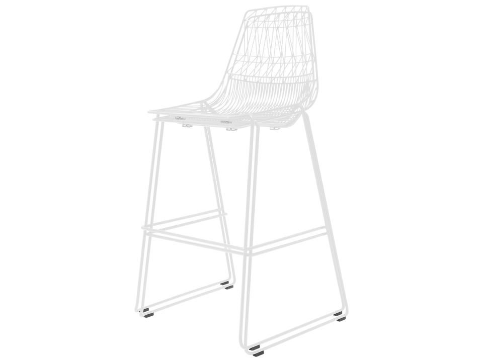 Lucy Stackable Bar Stool in White Galvanized Iron
