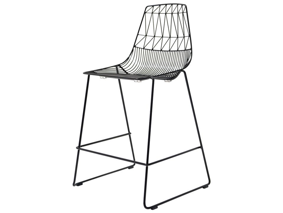 Bend Goods Lucy Stacking Outdoor Counter Stool in Black Galvanized Iron