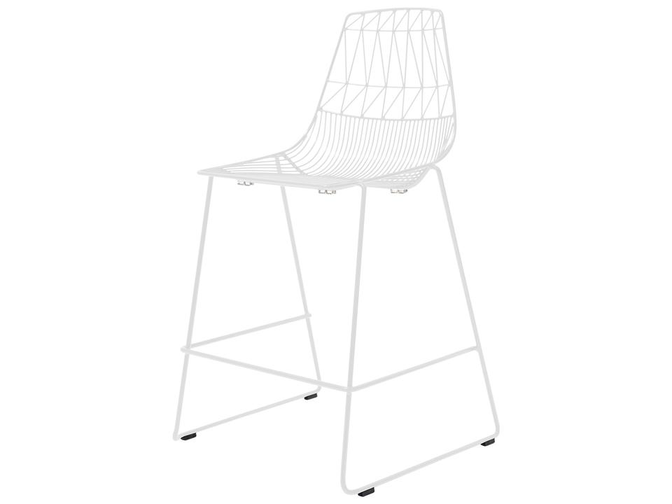 Bend Goods Lucy Stacking Wire Counter Stool in White