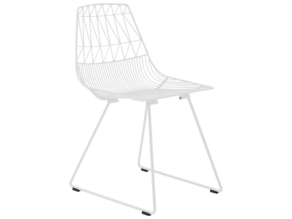 Bend Goods Lucy Stacking Dining Side Chair in White Galvanized Iron