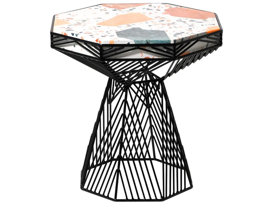 Bend Goods Switch Accent Stool Side Table Base in Black Galvanized Iron