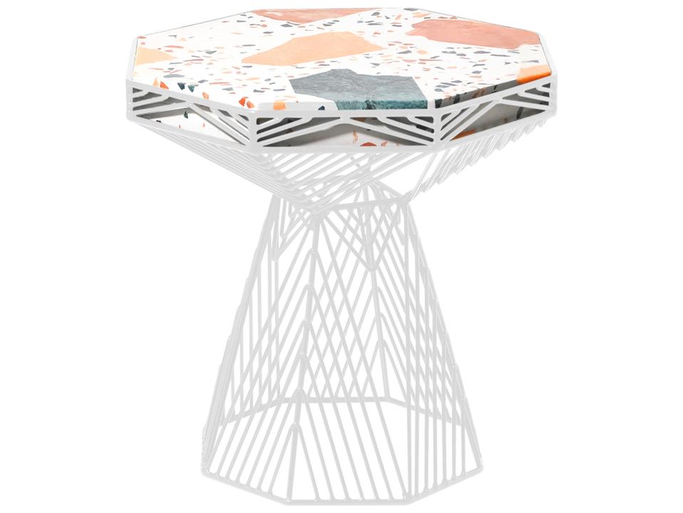 Bend Goods Switch Wire Galvanized Iron Stool Table Base in White