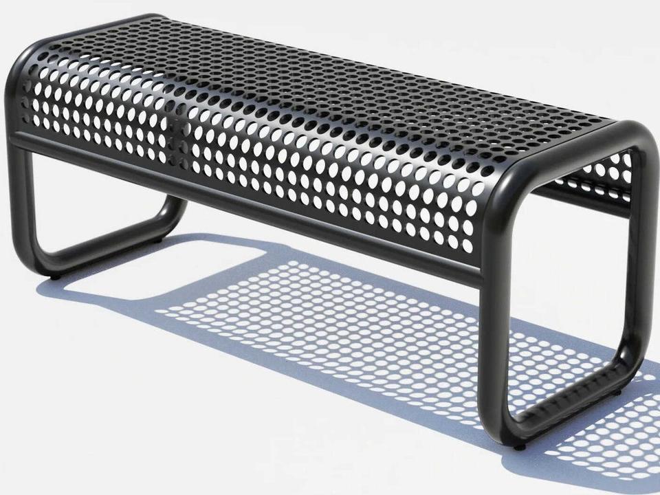 Outdoor Tube Aluminum Metal Bench