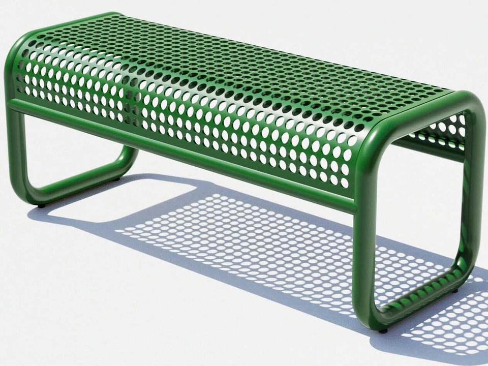 Outdoor Tube Aluminum Metal Bench