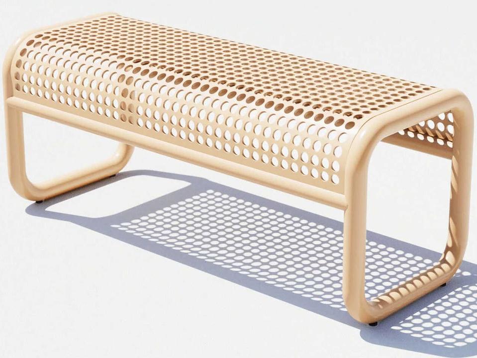Outdoor Tube Aluminum Metal Bench