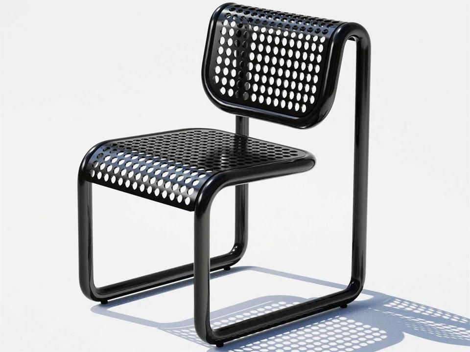 Tube Aluminum Metal Dining Chair