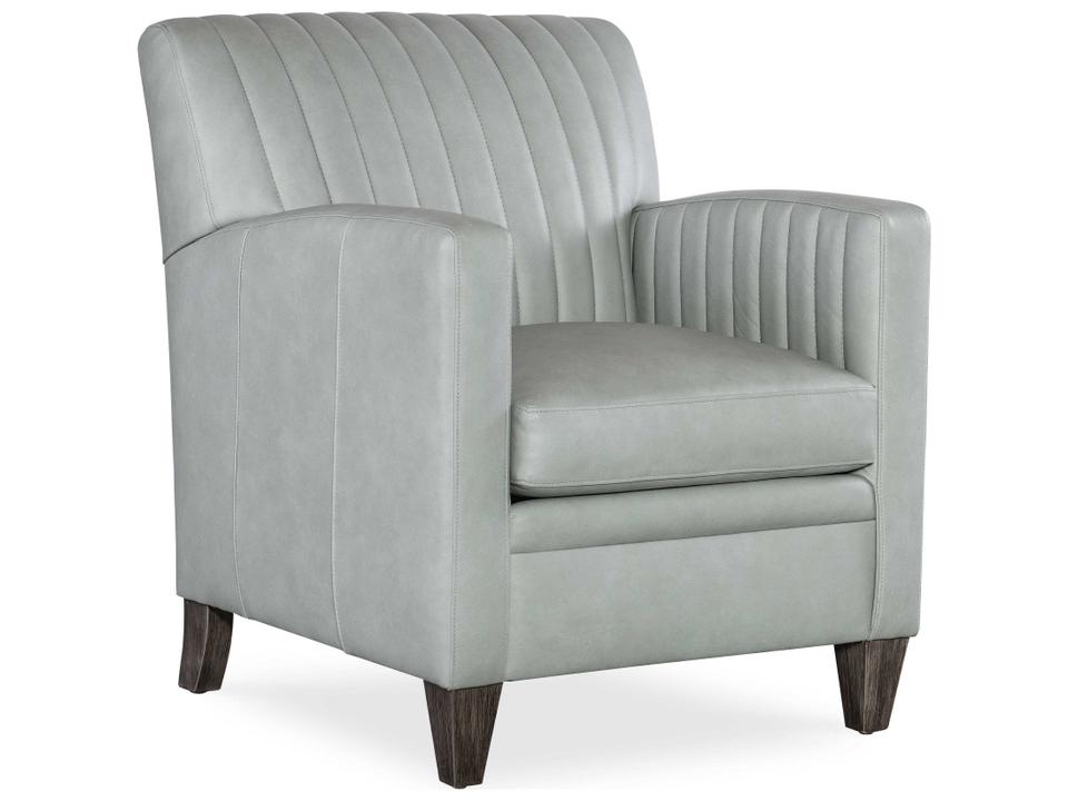 Barnabus Leather Club Chair with Tight Channeled Back