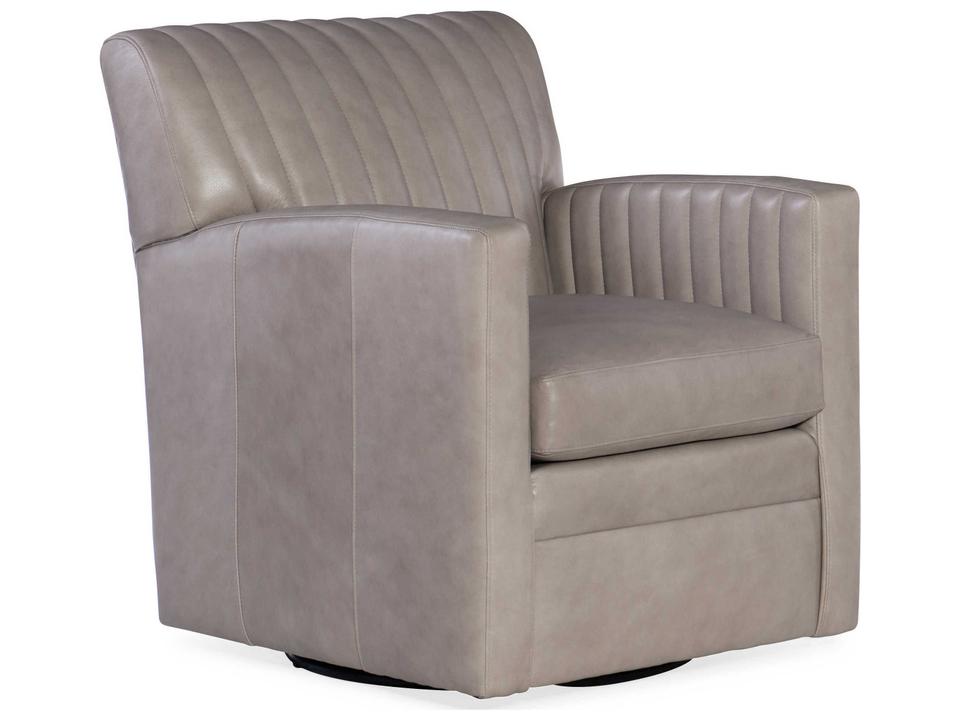 Barnabus Swivel Leather Accent Chair