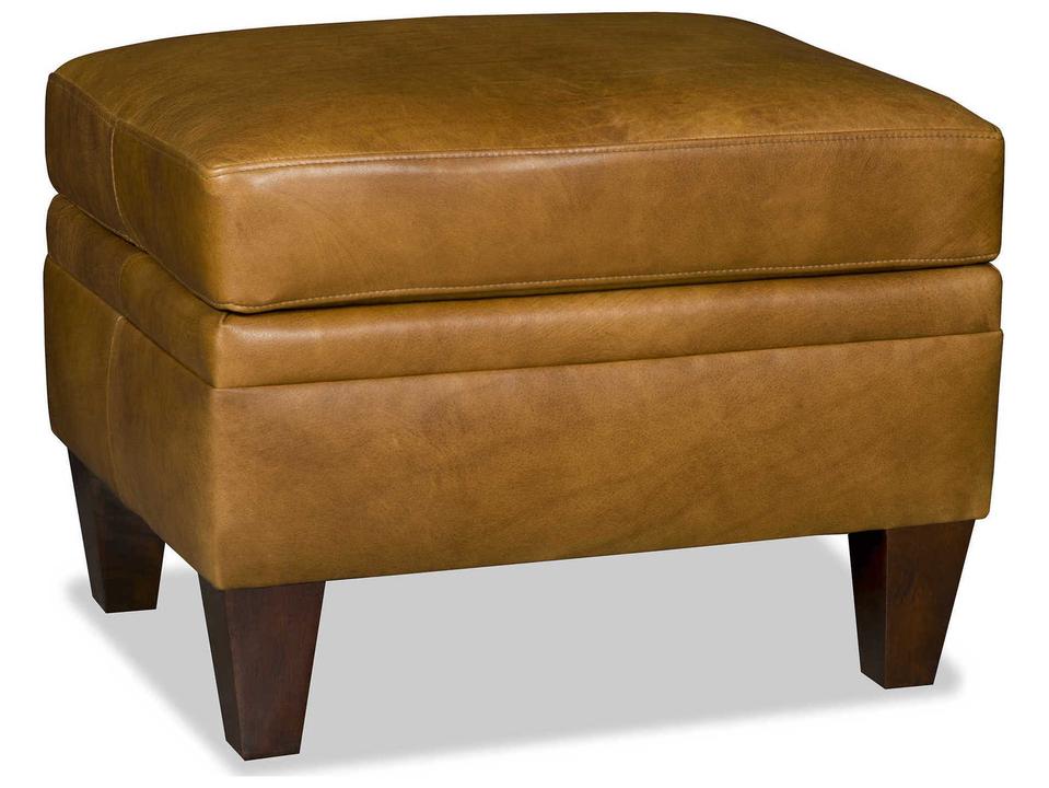 Barnabus Upholstered Ottoman in Standard Mahogany Finish