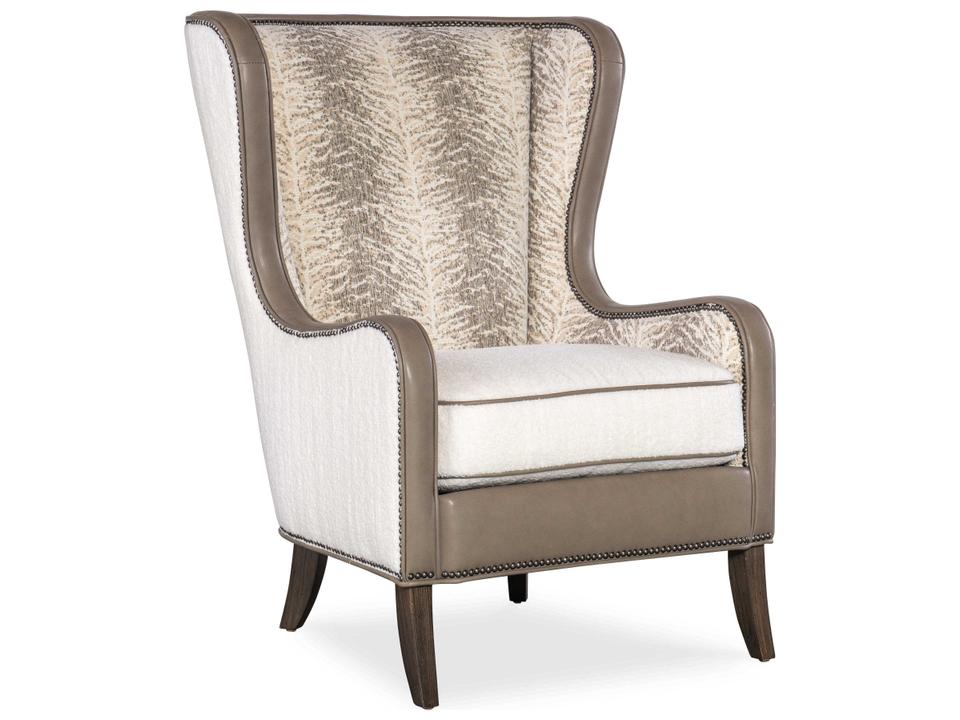 Aurora Upholstered Wingback Accent Chair with Nailhead Trim